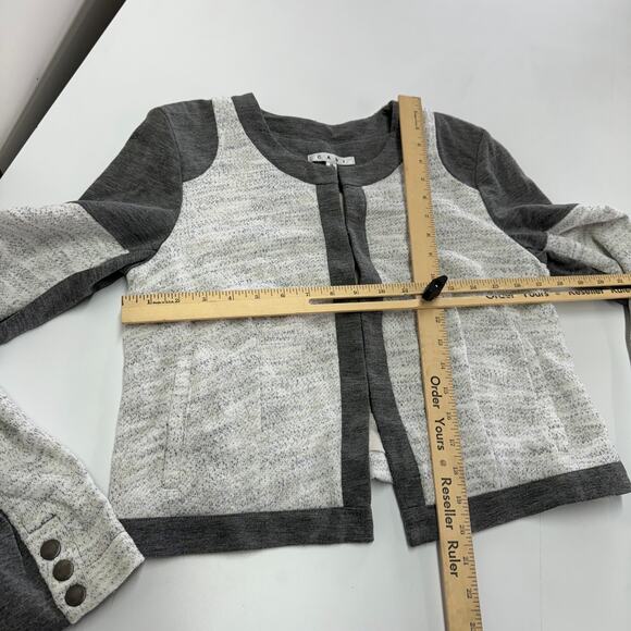 Cabi Jacket Womens Medium Gray Moto Cropped Knit Stretch Blazer 211 - Picture 6 of 8